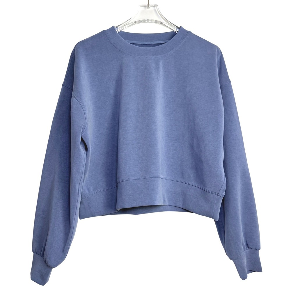 Lululemon Perfectly Oversized Cropped Crew Womens 8 Water Drop Blue Softstreme